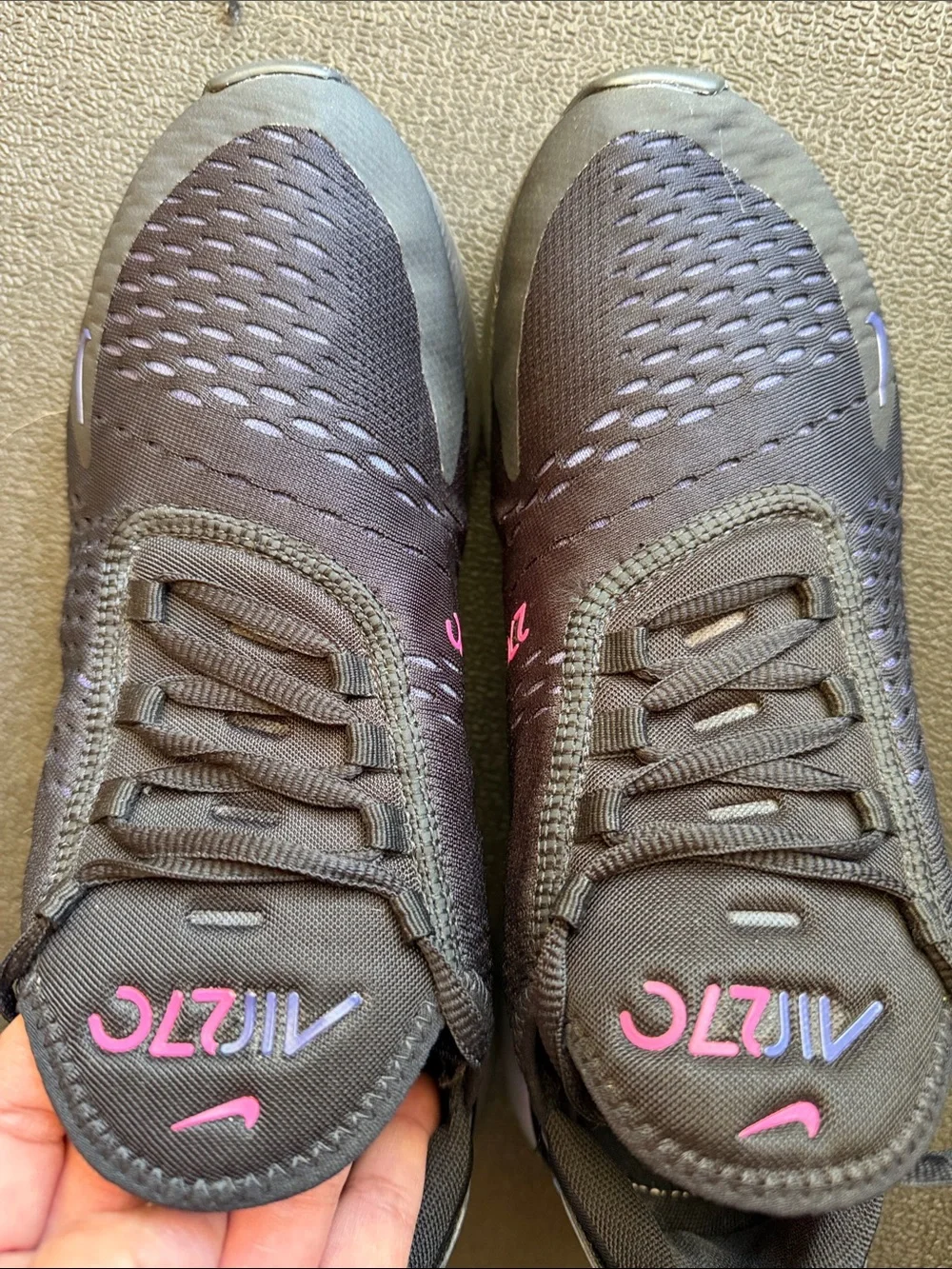 Nike-Air270 Sneakers in Black with Pink Accents